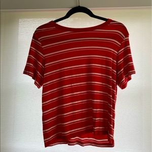 Red & White Striped AE Tee